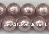 CSB2243 15.5 inches 10mm round wrinkled shell pearl beads wholesale