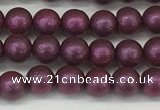 CSB2250 15.5 inches 4mm round wrinkled shell pearl beads wholesale