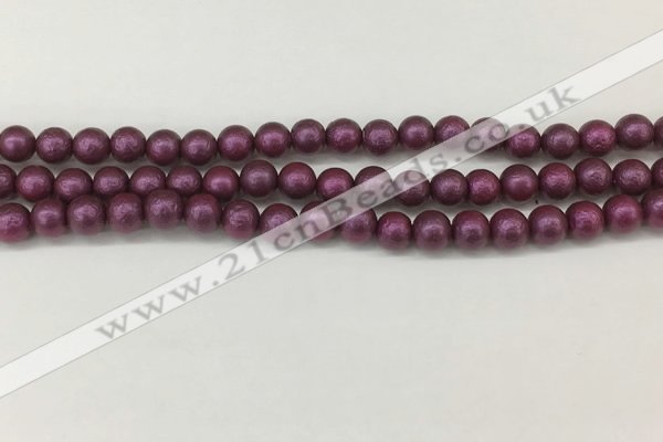 CSB2251 15.5 inches 6mm round wrinkled shell pearl beads wholesale