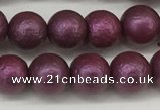 CSB2252 15.5 inches 8mm round wrinkled shell pearl beads wholesale