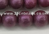 CSB2254 15.5 inches 12mm round wrinkled shell pearl beads wholesale