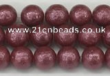 CSB2260 15.5 inches 4mm round wrinkled shell pearl beads wholesale