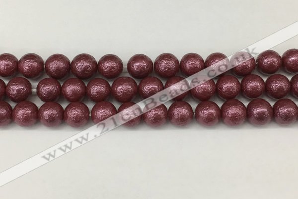 CSB2263 15.5 inches 10mm round wrinkled shell pearl beads wholesale