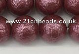 CSB2264 15.5 inches 12mm round wrinkled shell pearl beads wholesale