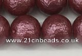 CSB2265 15.5 inches 14mm round wrinkled shell pearl beads wholesale