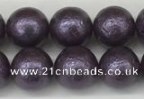 CSB2272 15.5 inches 8mm round wrinkled shell pearl beads wholesale