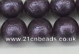 CSB2273 15.5 inches 10mm round wrinkled shell pearl beads wholesale