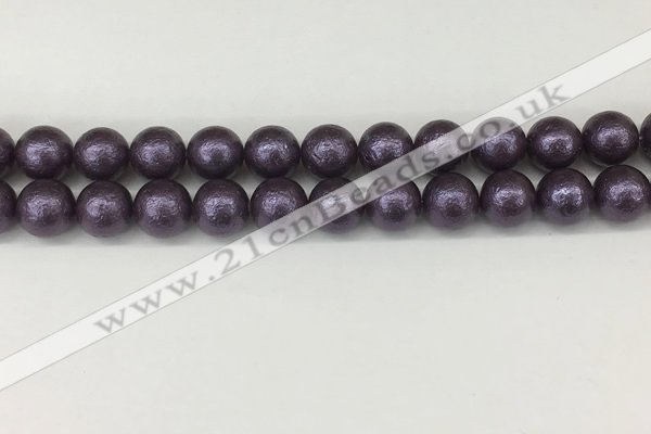 CSB2273 15.5 inches 10mm round wrinkled shell pearl beads wholesale