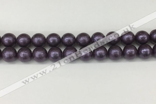 CSB2274 15.5 inches 12mm round wrinkled shell pearl beads wholesale