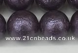 CSB2275 15.5 inches 14mm round wrinkled shell pearl beads wholesale