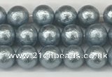 CSB2280 15.5 inches 4mm round wrinkled shell pearl beads wholesale