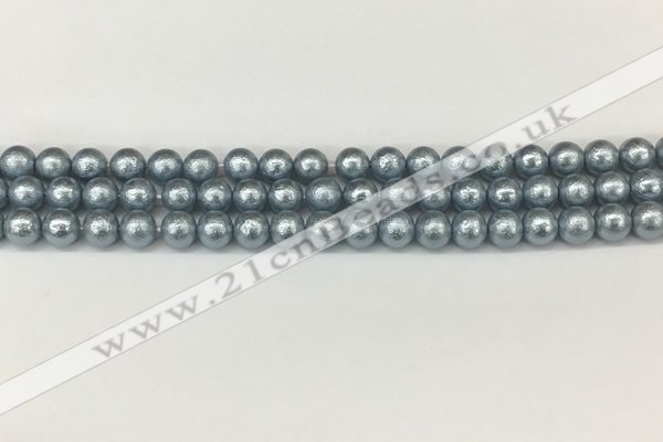 CSB2280 15.5 inches 4mm round wrinkled shell pearl beads wholesale
