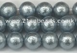 CSB2281 15.5 inches 6mm round wrinkled shell pearl beads wholesale