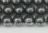 CSB2290 15.5 inches 4mm round wrinkled shell pearl beads wholesale