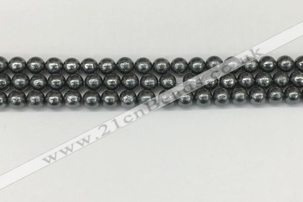 CSB2290 15.5 inches 4mm round wrinkled shell pearl beads wholesale