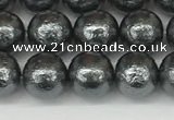 CSB2291 15.5 inches 6mm round wrinkled shell pearl beads wholesale