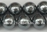 CSB2292 15.5 inches 8mm round wrinkled shell pearl beads wholesale