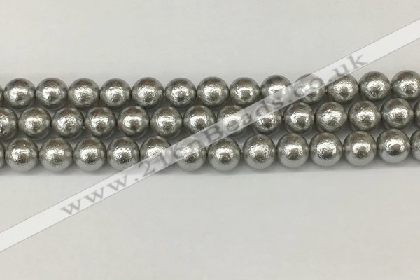 CSB2302 15.5 inches 8mm round wrinkled shell pearl beads wholesale