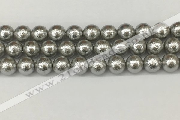 CSB2305 15.5 inches 14mm round wrinkled shell pearl beads wholesale