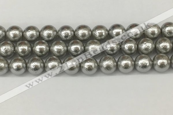 CSB2306 15.5 inches 16mm round wrinkled shell pearl beads wholesale