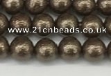 CSB2310 15.5 inches 4mm round wrinkled shell pearl beads wholesale