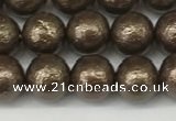 CSB2311 15.5 inches 6mm round wrinkled shell pearl beads wholesale