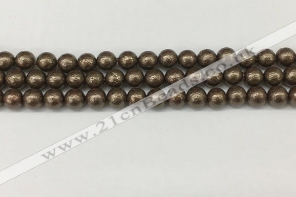 CSB2311 15.5 inches 6mm round wrinkled shell pearl beads wholesale