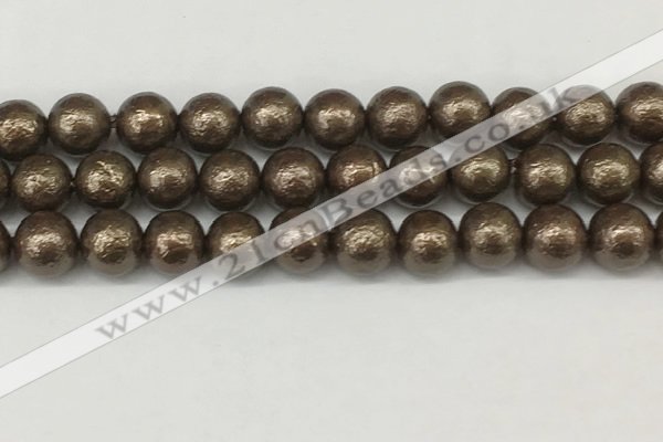 CSB2314 15.5 inches 12mm round wrinkled shell pearl beads wholesale