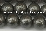 CSB2322 15.5 inches 8mm round wrinkled shell pearl beads wholesale