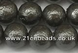 CSB2323 15.5 inches 10mm round wrinkled shell pearl beads wholesale