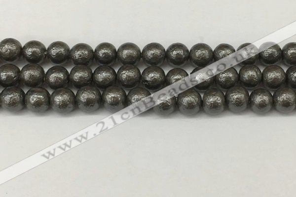 CSB2323 15.5 inches 10mm round wrinkled shell pearl beads wholesale