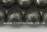 CSB2325 15.5 inches 14mm round wrinkled shell pearl beads wholesale