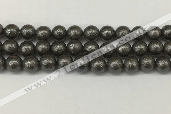 CSB2325 15.5 inches 14mm round wrinkled shell pearl beads wholesale