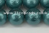 CSB2335 15.5 inches 14mm round wrinkled shell pearl beads wholesale