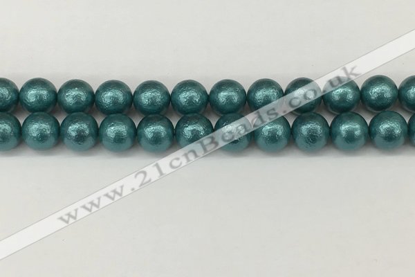 CSB2335 15.5 inches 14mm round wrinkled shell pearl beads wholesale