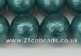 CSB2336 15.5 inches 16mm round wrinkled shell pearl beads wholesale