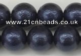 CSB2343 15.5 inches 10mm round wrinkled shell pearl beads wholesale