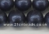 CSB2344 15.5 inches 12mm round wrinkled shell pearl beads wholesale