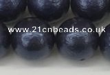 CSB2345 15.5 inches 14mm round wrinkled shell pearl beads wholesale