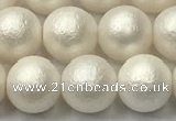 CSB2362 15.5 inches 8mm round matte wrinkled shell pearl beads