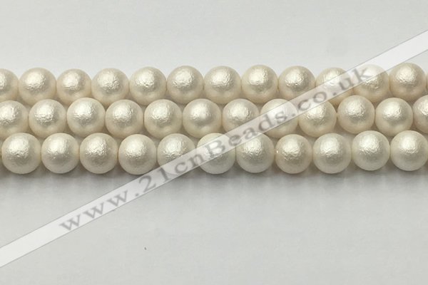 CSB2363 15.5 inches 10mm round matte wrinkled shell pearl beads