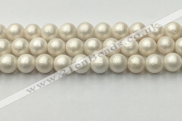 CSB2364 15.5 inches 12mm round matte wrinkled shell pearl beads