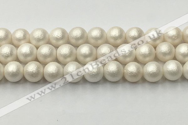 CSB2365 15.5 inches 14mm round matte wrinkled shell pearl beads