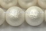 CSB2366 15.5 inches 16mm round matte wrinkled shell pearl beads