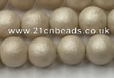 CSB2371 15.5 inches 6mm round matte wrinkled shell pearl beads