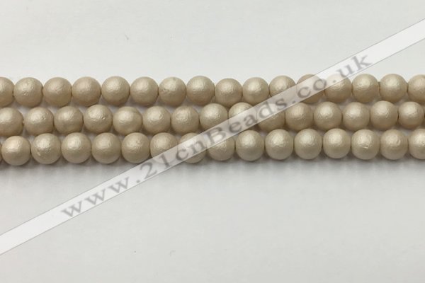 CSB2371 15.5 inches 6mm round matte wrinkled shell pearl beads