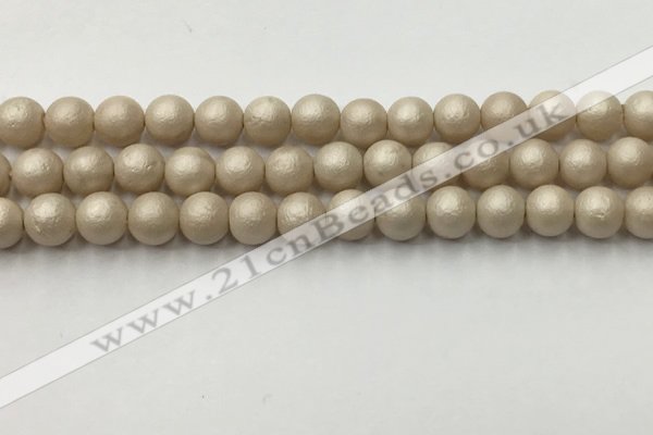 CSB2372 15.5 inches 8mm round matte wrinkled shell pearl beads