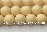 CSB2380 15.5 inches 4mm round matte wrinkled shell pearl beads