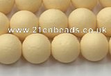 CSB2381 15.5 inches 6mm round matte wrinkled shell pearl beads
