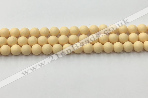 CSB2381 15.5 inches 6mm round matte wrinkled shell pearl beads